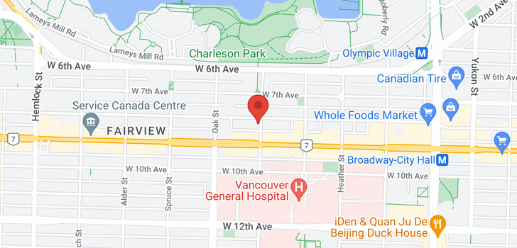 map of 110 910 W 8TH AVENUE